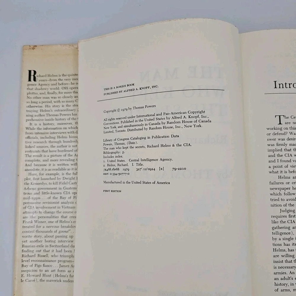 Thomas Powers THE MAN WHO KEPT THE SECRETS  1st Edition‎ 1st Printing